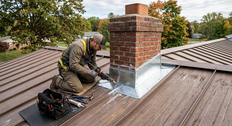 Metal Roof Flashing Repair in Elizabeth, CO